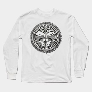 Mayan tribal mask graphic Long Sleeve T-Shirt